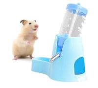 CutitiUU 80 ml Hamster Automatic Drinking Fountain Water Bottle Base Set Single Bowl,Hamster Drinking Bowl,Gerbils Water Dispenser,No Drip Guinea Pig Liquid Jar,Automatic Bottle Dispenser (Blue, M)