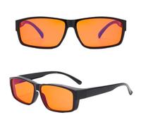 CutitiUU Blue Light Blocking Glasses,TR90 Anti Blue Light Anti Fatigue Goggles,Anti Glare Headache Eyes Strain Glasses,Amber lenses 95% anti-blue light rate,Gaming Glasses,Men Women (Orange)