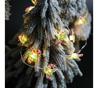CutitiUU Christmas String Lights,Christmas Bell Xmas Candy Cane String Light,LED Jingle Bells Fairy String Lights,Bedroom Decorations,20 Lights (Candy Cane-2.0M)