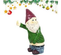 CutitiUU Garden Gnomes Ornaments Outdoor,Funny Outdoor Decorative Statue,Christmas Dwarf Resin Ornament,Funny Santa Claus garden elf dwarf micro landscape,Creative Shape (Leaning on the Wall)