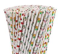 CutitiUU Hawaiian Party Straws 4 Mix 200pcs,Biodegradable Disposable Straw,Hawaiian Paper Straws,Drinking Straws Paper Flexible Straw for Birthday Wedding Baby Shower Party and DIY Decorations
