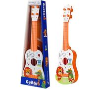 CutitiUU Kids Ukulele Guitar Toy,41CM Ukulele for Kids Toy Guitar with 4 Ajustable Strings,Cartoon Mini Guitar Educational Toys for Toddlers Beginners Boys Girls Gift (Orange)