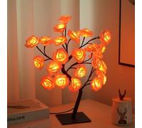CutitiUU LED Rose Tree Table Lights Rose Flower Table Lamp,Roses Flower Tree Lamp,LED Desk Lamps Pink,USB Powered,for Mother's Father's Day Home Bedroom Valentines Christmas Day (Pink)