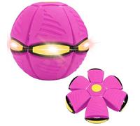 CutitiUU Magic Bouncing Ball,Magic Flying Saucer Bouncy Ball,Family and Pet Interactive Toys, Magic Flying Saucer, Magical Pop Up Metaball with 6 Light,Dual Form Freely Switchable (Pink)