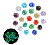 CutitiUU Pack of 20 Children's Marbles,Glazed Luminous 16mm Ball,Glow In The Dark Glass Marbles,10 Colours Marble, Luminous Marble Glass,for Ball Track DIY and Home Decoration