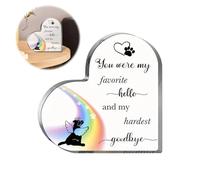 CutitiUU Rainbow Bridge Dog Memorial Heart-Shaped Acrylic Remembrance Decoration