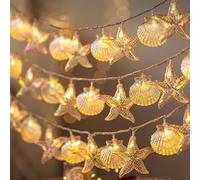 CutitiUU Starfish String Lights,Seashell Light String,1.5 Meters 10 LEDs,Under The Sea Fairy Lights Battery Operated,Decorative for Wedding Party,Holiday,Room,Ocean Theme Lights (Mix)