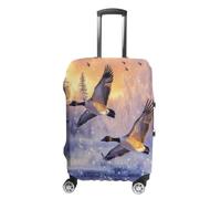 CUTJMDNGH Canadian Flight Bird Geese Travel Luggage Cover Washable Baggage Suitcase Protector Case Fit 19-32 Inch