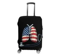 CUTJMDNGH Lungs US Flag Respiratory Therapist Travel Luggage Cover Washable Baggage Suitcase Protector Case Fit 19-32 Inch
