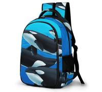 CUTJMDNGH Orca Killer Whale Unisex Travel Backpack with Pocket Shoulder Daypacks Rucksack Computer Bag Business