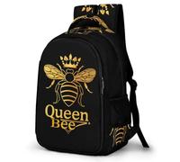 CUTJMDNGH Queen Gold Bee Unisex Travel Backpack with Pocket Shoulder Daypacks Rucksack Computer Bag Business