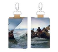 CUTJMDNGH Washington Crossing The Delaware Key Wallet Small Keys Holder Organizer Coin Purse Card Bag Pouch for Men Women