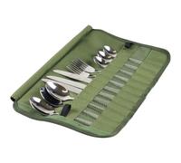 Cutlery Bag - Camping Cutlery Bag Made of Polyester, Cutlery Storage Bag | Portable Kitchen Cooking Utensil Organiser, Stylish Design, Utensil Set, Travel Organiser, Army Green, 38 x 25 cm,