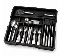 Cutlery box, bamboo cutlery divider and organiser, extendable