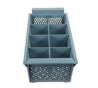 Cutlery Compartment Dishwasher Drain Basket 8 Plastic | Kitchen Office Storage, Easy Carry Design, Universal Cutlery Holder for Utensils and Supplies