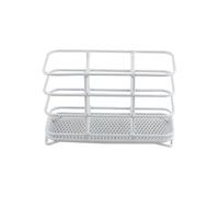 Cutlery Drainer Basket White 3 Compartment Steel Kitchen Sink Utensil Holder Organiser Racks