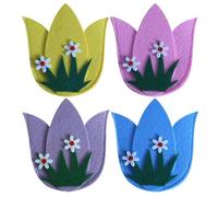 Cutlery Holder Bag - Floral Utensil Holder Pouch | Multi-Purpose Table Decoration for Family Gatherings, Friends Parties, Weddings, Easter Parties