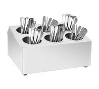 Cutlery Holder Stainless Steel 6-Grid 38.5x30.5x20cm Dishwasher-Safe Counter Top