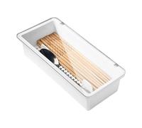 Cutlery Organizer - Clear Cutlery Tray Drawer, Transparent Silverware Tray | Flatware Holder with Drainage, Multipurpose Cutlery Storage Container with, Kitchen Utensil Organizer for Home