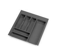 Cutlery plastic tray insert organizer for universal kitchen drawers, Anthracite