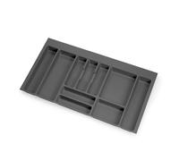 Cutlery plastic tray insert organizer for universal kitchen drawers, Anthracite