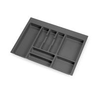 Cutlery plastic tray insert organizer for universal kitchen drawers, Anthracite