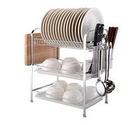Cutlery Rack Drainer Dish Rack Kitchen 3 Layer Cupboard Household Dish Rack Dishware Storage Rack Drain Rack Dish Cutlery Rack/42 * 25 * 49Cm