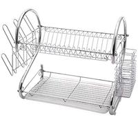 Cutlery rack for dishwasher Draining Boards 2-Tier Dish Drying Rack Dish Drainer Chrome Plating Dish Rack Includes Utensil Holder Drain Board Dish cup drying rack Dish Drying drain