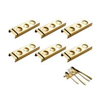 Cutlery Rests Stand for Chopsticks Spoon Fork Knife Stainless Steel Flatware Utensils Cutlery Stand Rest Holder for Home Restaurant Dinner Table Setting Set of 6 (Gold, 14.5X4.5X1.5CM)