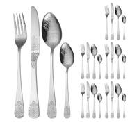 Cutlery Set, 24 PCS Stainless Steel Silverware Flatware Set Service for 6, Mirror Polished Tableware with Knives Forks Spoons Teaspoons, Dishwasher Safe/Easy Clean