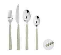Cutlery Set 24-Piece Stainless Steel Sets for 6 People ABS Handle (Olive Green)