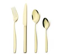 Cutlery Set,Alata Bristol 24 Piece Champagne Gold Stainless Steel Flatware Set, Tableware Silverware Set with Spoon Knife and Fork Set, Service for 6, Dishwasher Safe/Everyday Use，Mirror Polished