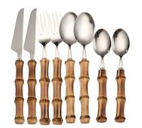 Cutlery Set Bamboo 18/8 Stainless Steel Silver 2 Sets