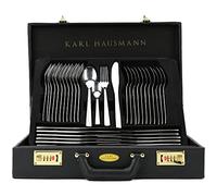 Cutlery set for 12 people, 72 pieces, stainless steel cutlery included portable case, dishwasher safe, silver, MONICA