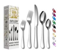 Cutlery Set in Silver Colour, 30 Piece Set Service for 6, Premium Mirror Finish Tableware, Stainless Steel Flatware Serving, Dishwasher Safe Forks, Knives, & Spoons, Ideal for Home, Parties & Gifts