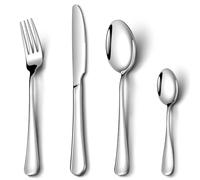Cutlery Set, NINIROR 16 Piece Food-Grade Stainless Steel Flatware Set Silverware Set for 4 People Include Spoon Knife and Fork Sets Mirror Polished Dishwasher Safe for Home Restaurant Modern Design