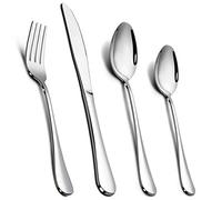 Cutlery Set, Onader Stainless Steel 24 Piece Cutlery Set for 6 People, Flatware Silverware Set with Knife Fork Spoon, Elegant Tableware for Daily Use/Christmas, Mirror Finished. Dishwasher Safe