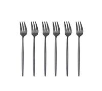 Cutlery Set Tea Fork Set Stainless Steel Cutlery Set Fruit Salad Fork Kitchen Flatware Dessert Cake Forks 6Pcs Black