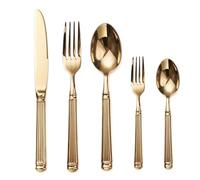 Cutlery Sets 304 Stainless Steel Gold Knife,Fork and Spoon Set Restaurant Hotel Western Tableware Set 5Pcs