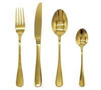 (Gold, 16pc set) Stainless Steel Cutlery Set Black Gold Rainbow Set