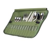 Cutlery Storage Bag - Portable Roll Up Pouch for Kitchen Utensils | Water-Resistant Organizer for Spoons Forks Chopsticks | Travel Cooking Utensil Set Holder for Camping Picnic Hiking Lunch-Box S