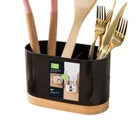 Cutlery Storage Holder: Wooden Cup Holder, Kitchen Utensil Drainer, Practical Organizer Design With Compartments | Ideal Solution For Outdoor Events Pair
