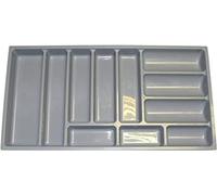 Cutlery Tray 814mm Wide x 422mm Deep x 57mm High To Fit Most 90cm / 900mm Drawers. Heavy Duty Grey Plastic GT1/900
