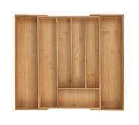 Cutlery Tray Bamboo Drawer Insert Organiser Extendable Compartments Silverware