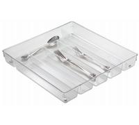 Cutlery Tray, Clear/Chrome, 13-1/2 x 13.8 x 2-In. 55930