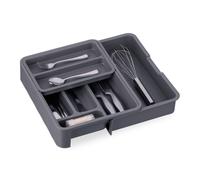 Cutlery tray Drawer Divider 7 Compartments grey Cutlery Organiser 6.5 cm