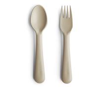 Mushie Fork and Spoon Set for Kids | Flatware Cutlery | 1x Set of Dinnerware Pieces | Reuseable | Dishwasher- and Microwave Safe | Easy for Baby or Child to Hold | Made in Denmark (Vanilla)
