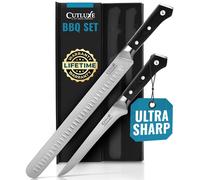 Cutluxe Carving Knife Set for BBQ & Brisket - Razor Sharp German Steel Slicing and Boning Knife for Meat Cutting, Full Tang & Ergonomic Handle - Artisan Series