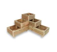 Cutncraft Designs Large 3 Tiered corner planters for the garden Level Steps Wooden Decking Patio Planter Trough