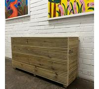 Cutncraft Designs Large Tell Planter 63 Cm Tall 4 Ft Long 120 Cm Solid Wooden Trough Decking Planters Style Garden Box for Patio Herbs Flowers Vegetables